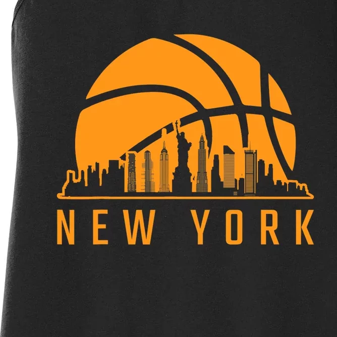 Basketball Sport Fans Player New York Game Day Skyline Women's Racerback Tank