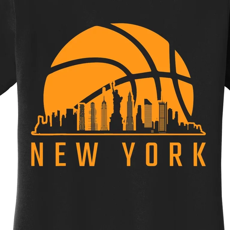 Basketball Sport Fans Player New York Game Day Skyline Women's T-Shirt