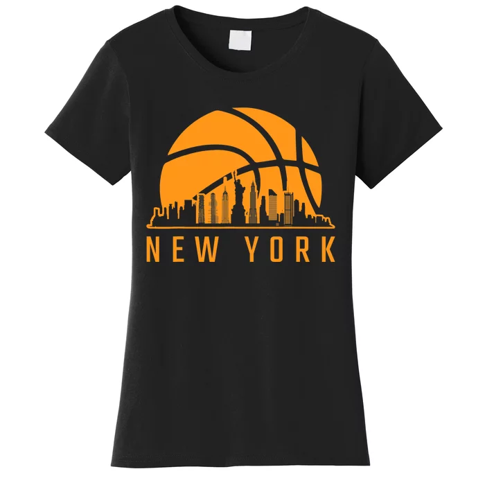 Basketball Sport Fans Player New York Game Day Skyline Women's T-Shirt