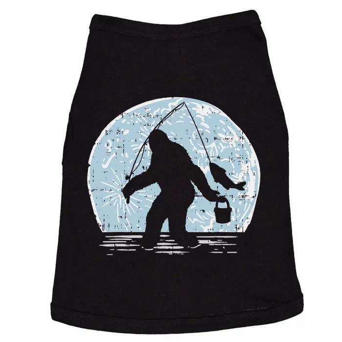 Bigfoot Sasquatch Fishing Moon Funny Fisherman Angler Gift Doggie Tank