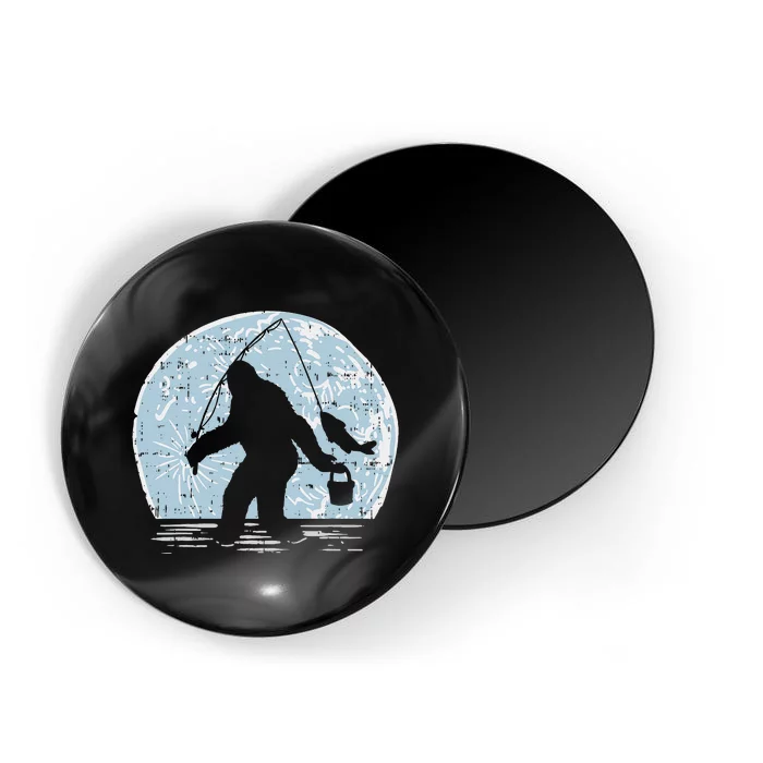 Bigfoot Sasquatch Fishing Moon Funny Fisherman Angler Gift Magnet