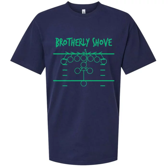 Brotherly Shove Football Mom Funny Football Fan Vintage Sueded Cloud Jersey T-Shirt