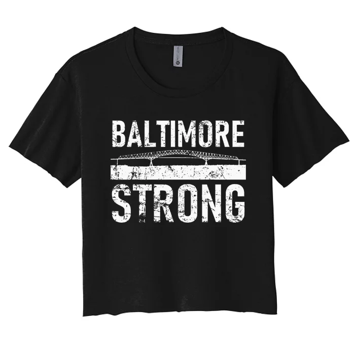 Baltimore Strong Francis Scott Key Bridge Women's Crop Top Tee