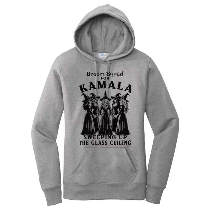 Broom Squad For Kamala Sweeping Up The Glass Ceiling Women's Pullover Hoodie