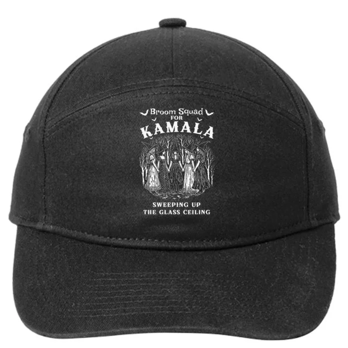 Broom Squad For Kamala Sweeping Up The Glass Ceiling 7-Panel Snapback Hat