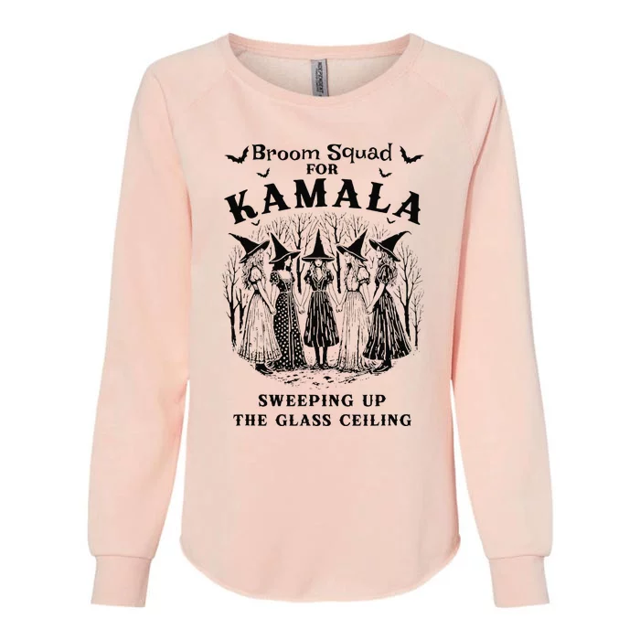 Broom Squad For Kamala Sweeping Up The Glass Ceiling Womens California Wash Sweatshirt