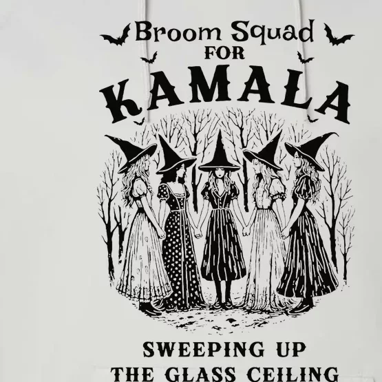 Broom Squad For Kamala Sweeping Up The Glass Ceiling Performance Fleece Hoodie