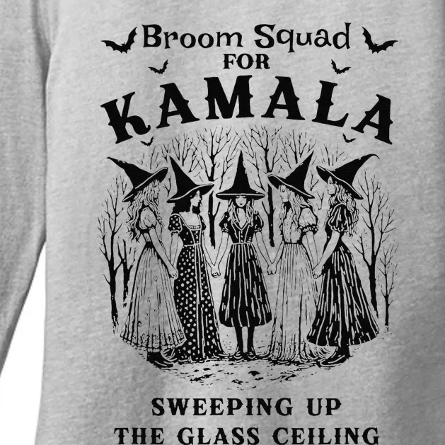 Broom Squad For Kamala Sweeping Up The Glass Ceiling Womens CVC Long Sleeve Shirt