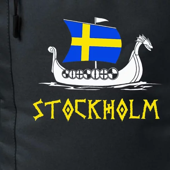 Boat Swedish Flag Sweden Viking Ship Stockholm Daily Commute Backpack