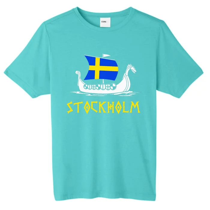 Boat Swedish Flag Sweden Viking Ship Stockholm ChromaSoft Performance T-Shirt