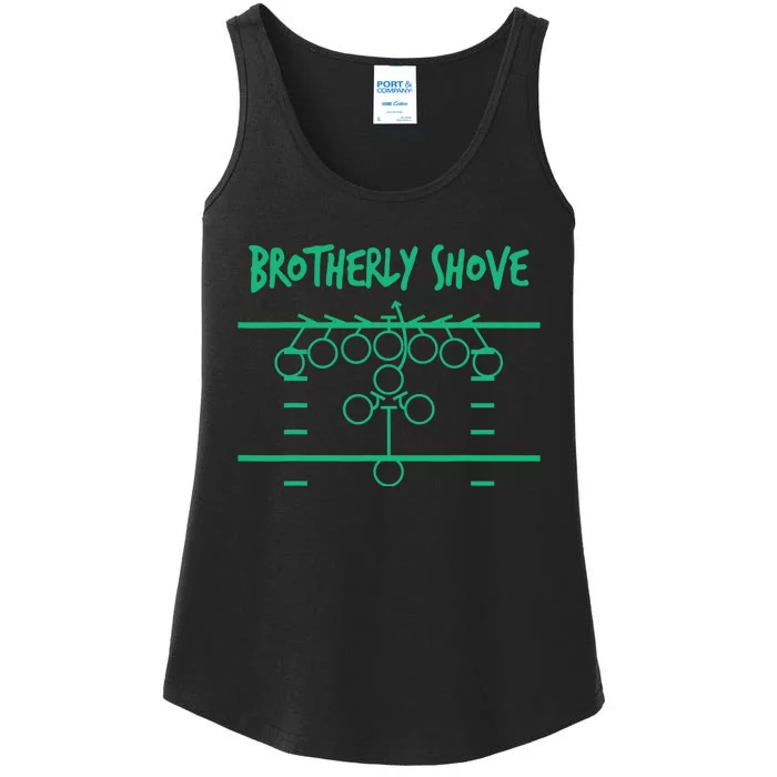 Brotherly Shove Football Mom Funny Football Fan Vintage Ladies Essential Tank