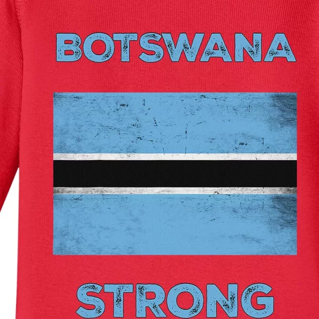 Botswana Strong Flag Of Botswana Country Of Botswana Baby Long Sleeve Bodysuit