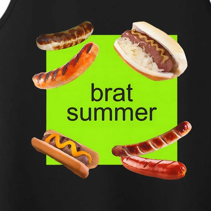 Brat Summer Funny Hot Dog Bratwurst Summer Performance Tank