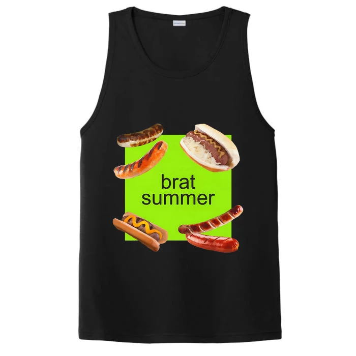 Brat Summer Funny Hot Dog Bratwurst Summer Performance Tank