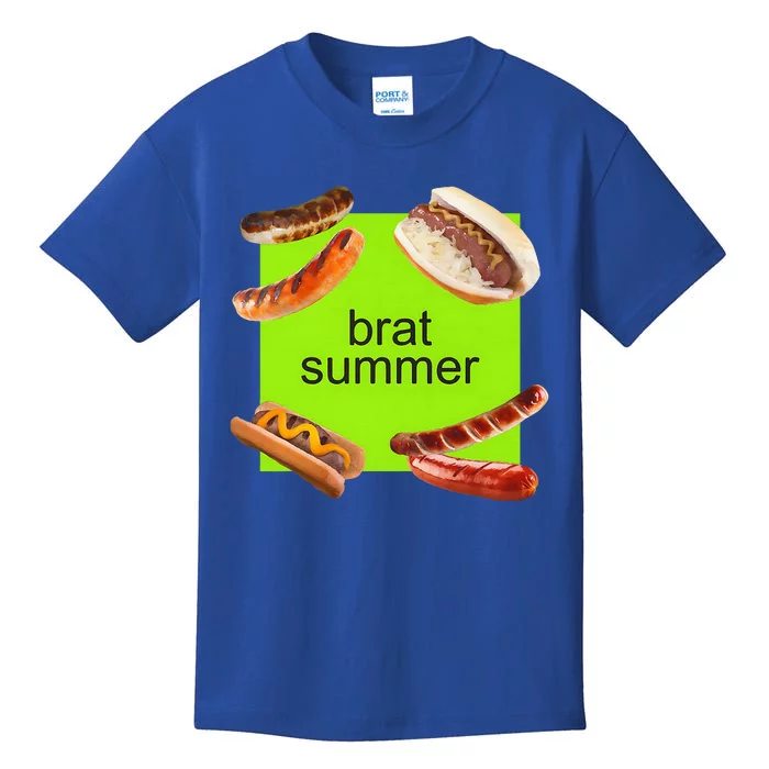 Brat Summer Funny Hot Dog Bratwurst Summer Kids T-Shirt