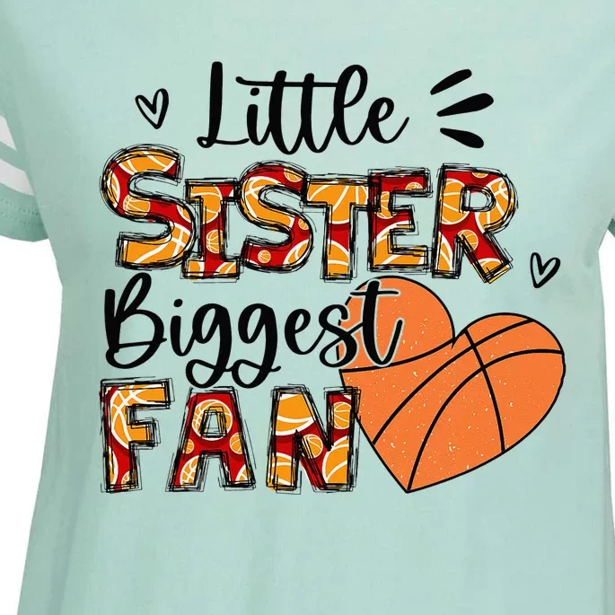 Basketball Sister Funny Little Sister Biggest Fan Enza Ladies Jersey Football T-Shirt