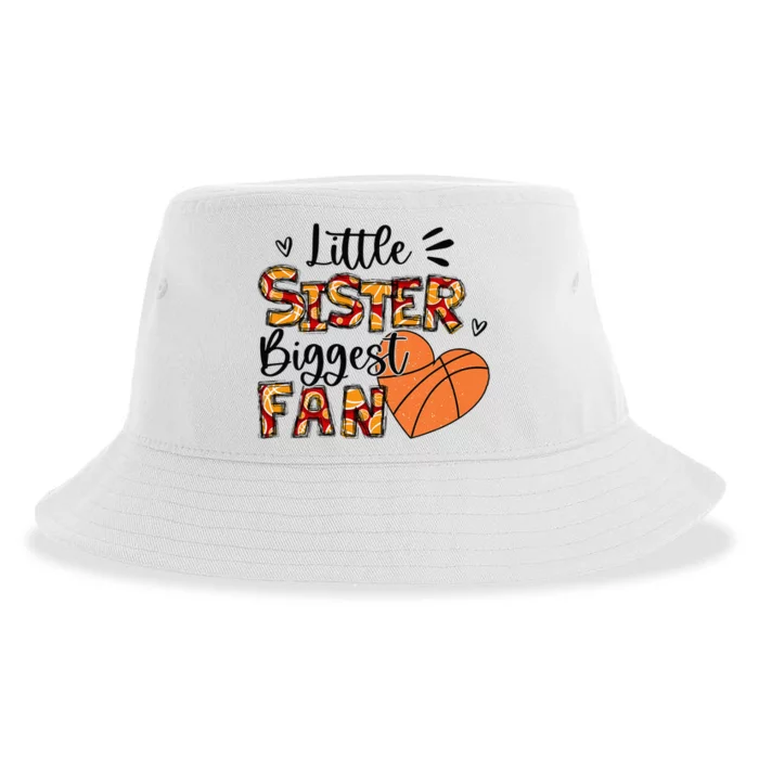 Basketball Sister Funny Little Sister Biggest Fan Sustainable Bucket Hat