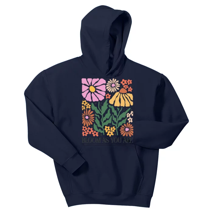 Boho Summer Flower Botanical Nature Lover Floral Wildflower Kids Hoodie