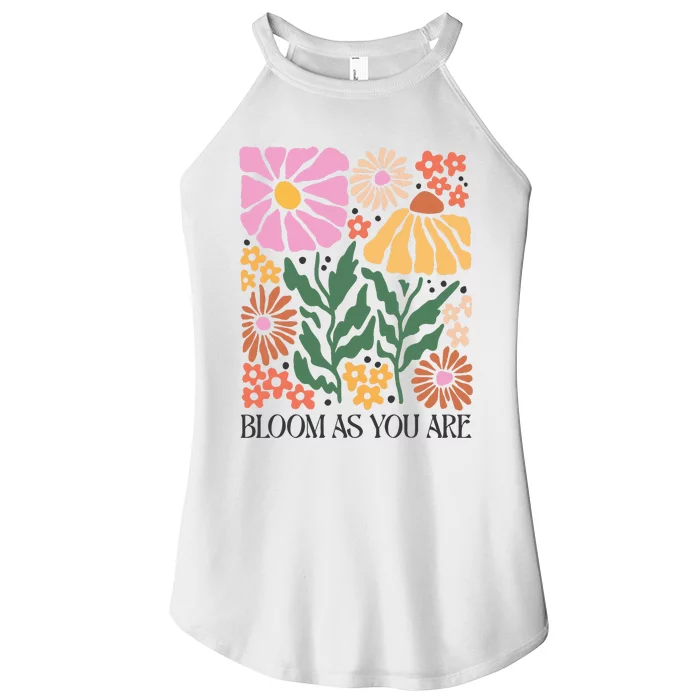 Boho Summer Flower Botanical Nature Lover Floral Wildflower Women’s Perfect Tri Rocker Tank