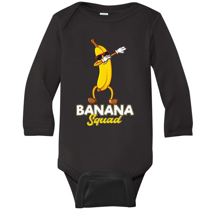 Banana Squad Funny Dabbing Banana Food & Dab Dab Baby Long Sleeve Bodysuit