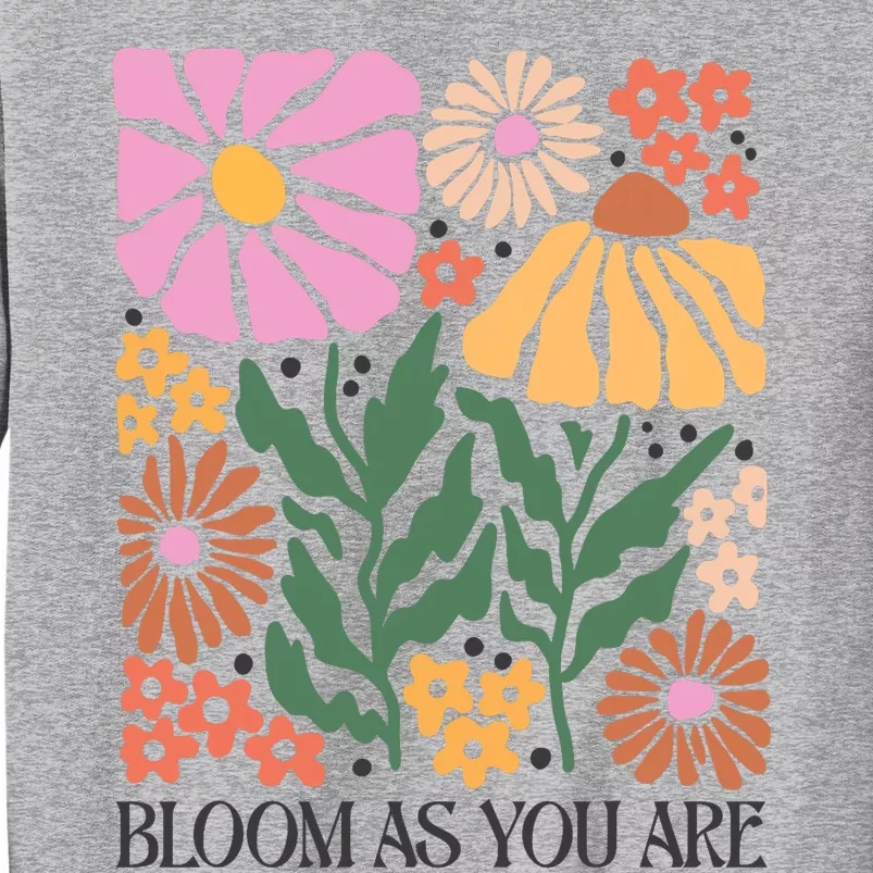 Boho Summer Flower Botanical Nature Lover Floral Wildflower Tall Sweatshirt