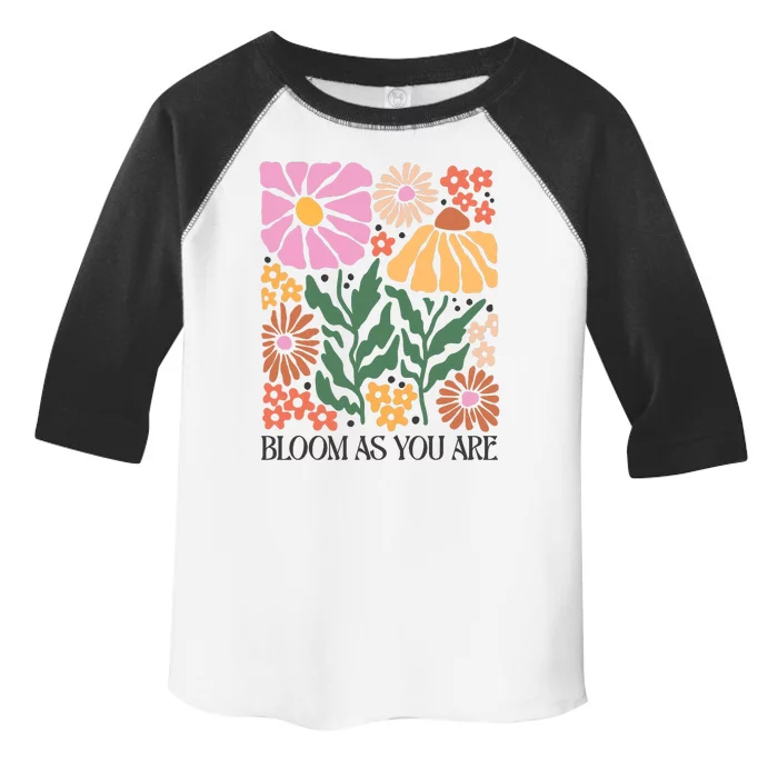 Boho Summer Flower Botanical Nature Lover Floral Wildflower Toddler Fine Jersey T-Shirt