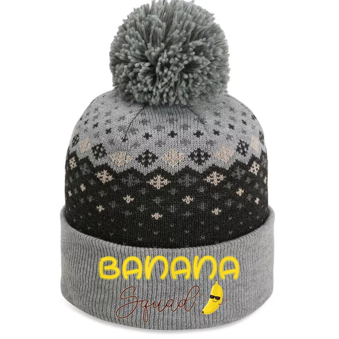 Banana Squad Funny Banana Outfit Fruit Lover Gift The Baniff Cuffed Pom Beanie