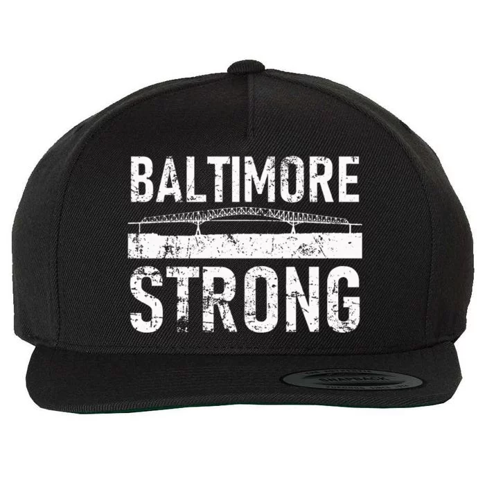 Baltimore Strong Francis Scott Key Bridge Wool Snapback Cap