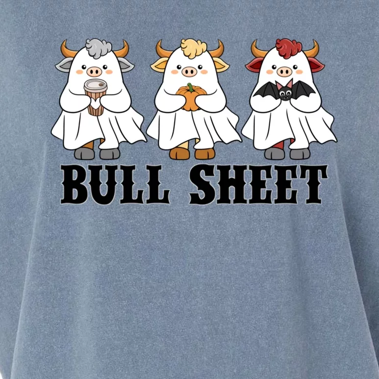 Bull Sheet Ghost Cow Halloween Funny This Is Bull Sheet Garment-Dyed Women's Muscle Tee