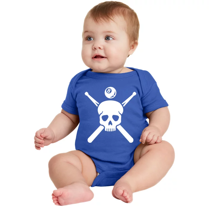 Billiards Skull Gift Baby Bodysuit