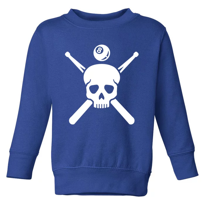 Billiards Skull Gift Toddler Sweatshirt