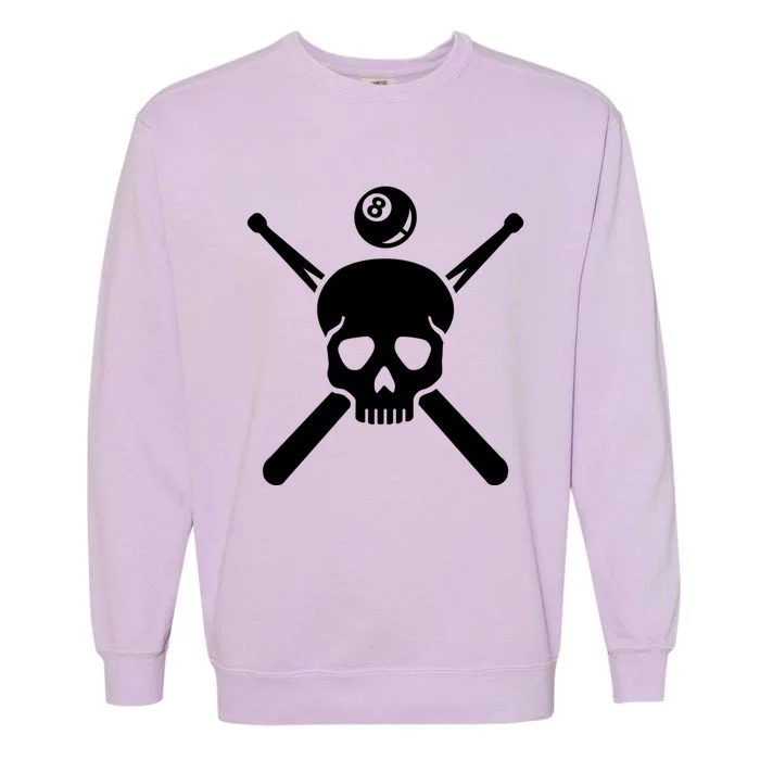 Billiards Skull Gift Garment-Dyed Sweatshirt