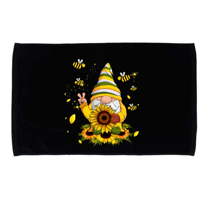 Bee Sunflower Gnome Hippie Peace Sign Gardening Gnomies Meaningful Gift Microfiber Hand Towel