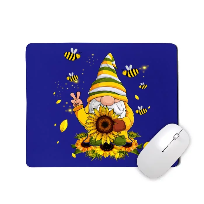 Bee Sunflower Gnome Hippie Peace Sign Gardening Gnomies Meaningful Gift Mousepad