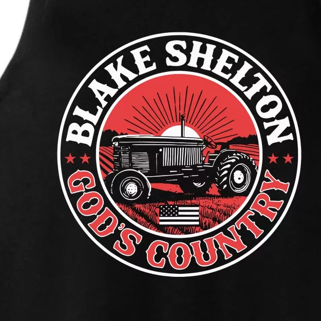 Blake Shelton GodS Country Tractor Ladies Tri-Blend Wicking Tank