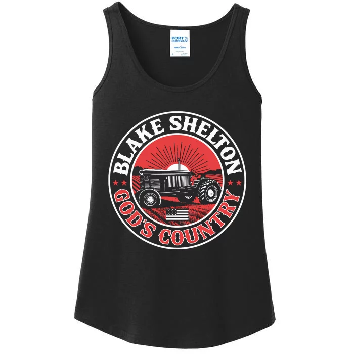 Blake Shelton GodS Country Tractor Ladies Essential Tank