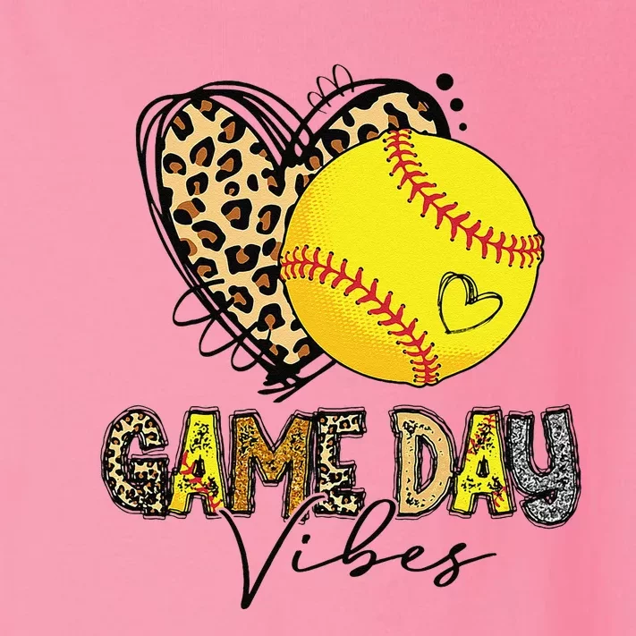 Bleached Softball Game Day Vibes Leopard Heart Headband Mom Toddler Long Sleeve Shirt