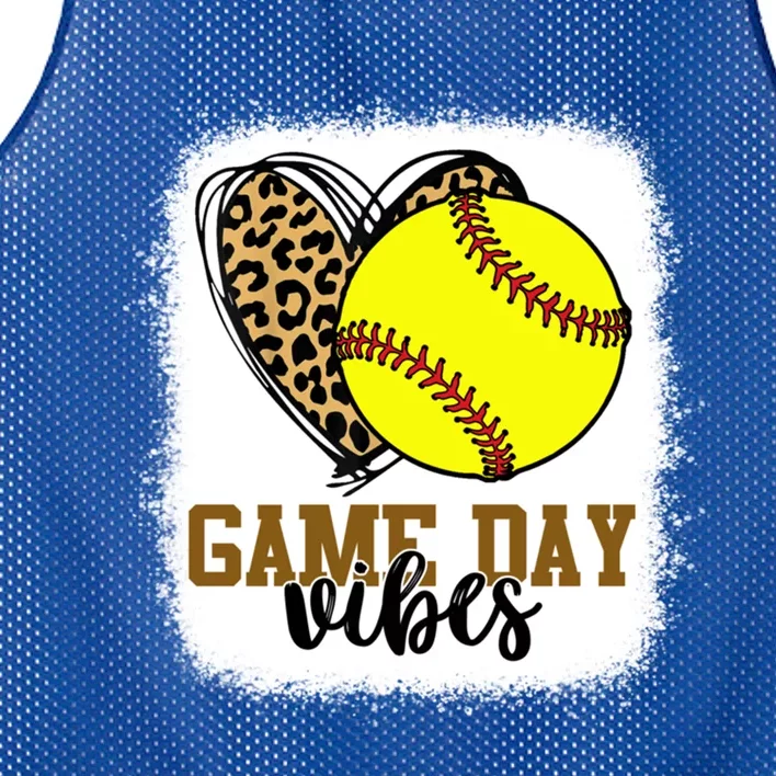 Bleached Softball Game Day Vibes Softball Mom Game Day Gift Mesh Reversible Basketball Jersey Tank