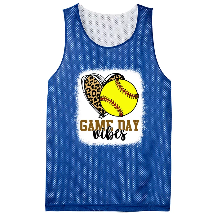 Bleached Softball Game Day Vibes Softball Mom Game Day Gift Mesh Reversible Basketball Jersey Tank