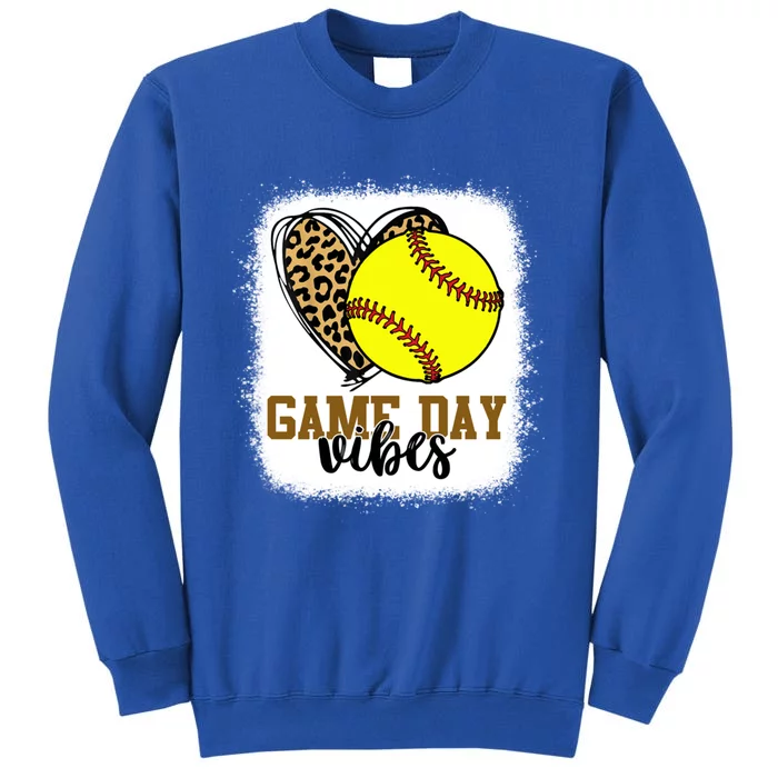 Bleached Softball Game Day Vibes Softball Mom Game Day Gift Tall Sweatshirt