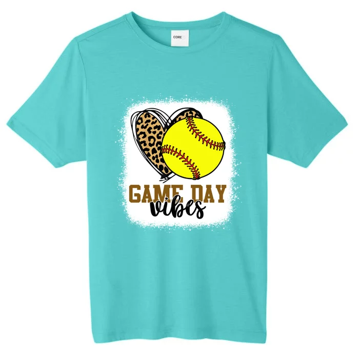 Bleached Softball Game Day Vibes Softball Mom Game Day Gift ChromaSoft Performance T-Shirt