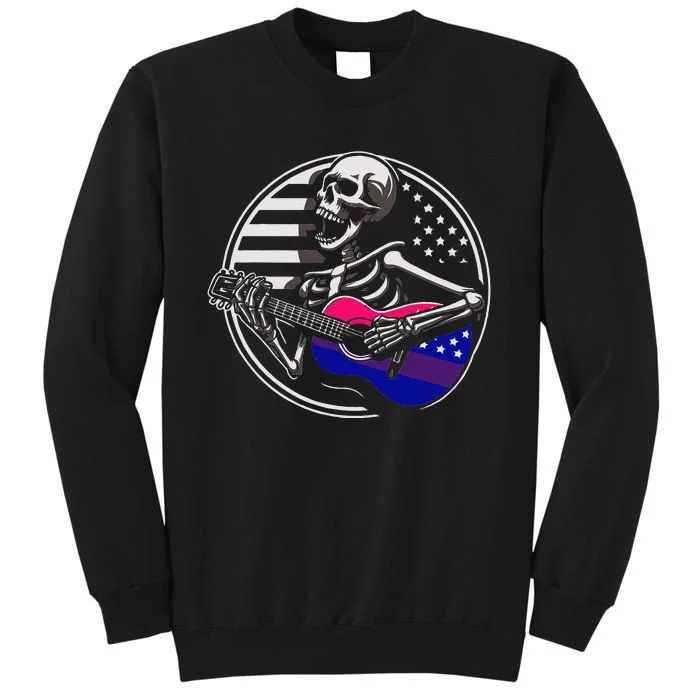 Bisexual Skeleton Guitar Lgbtq+ Pride Sweatshirt