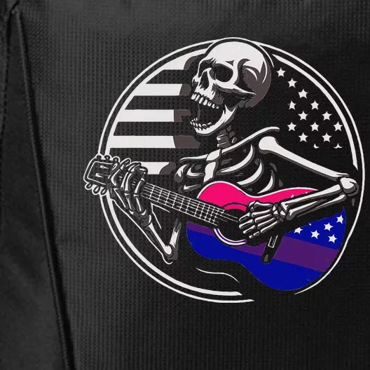 Bisexual Skeleton Guitar Lgbtq+ Pride City Backpack