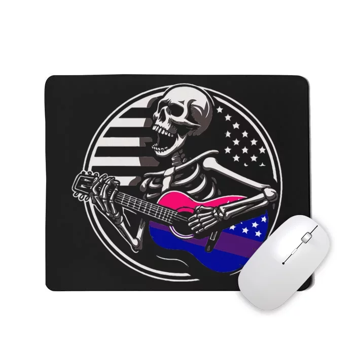 Bisexual Skeleton Guitar Lgbtq+ Pride Mousepad