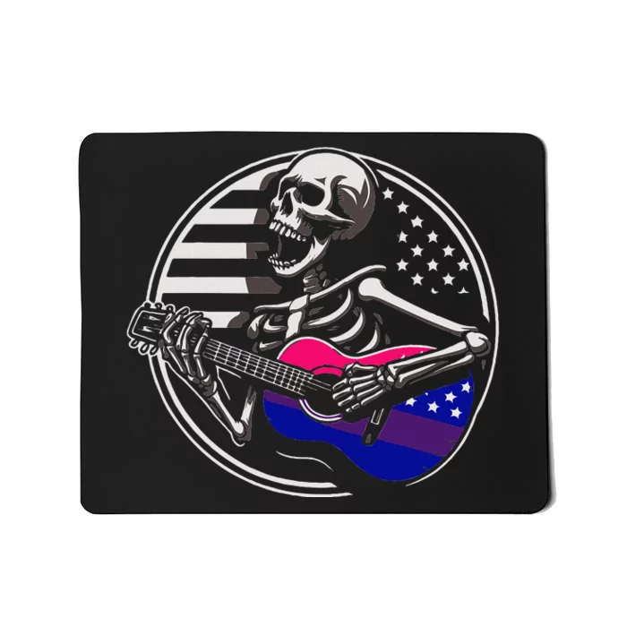 Bisexual Skeleton Guitar Lgbtq+ Pride Mousepad