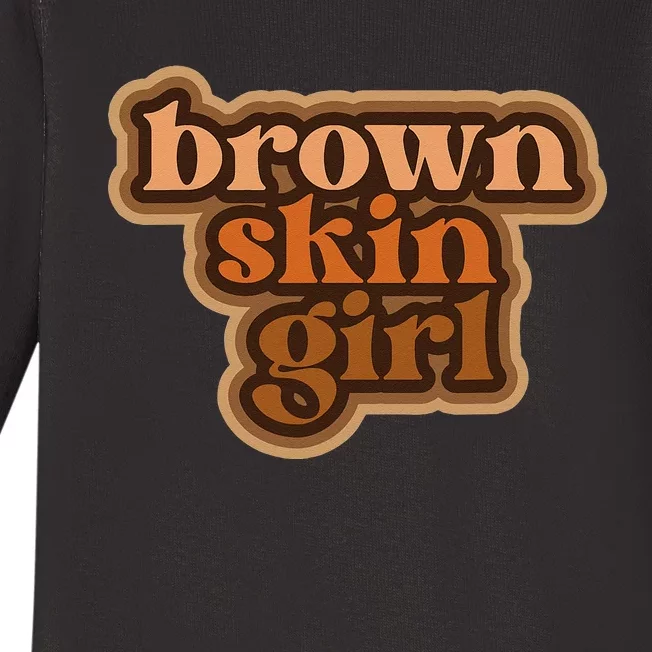 Brown Skin Girl Black Man Melanin Brown Skin Girl Baby Long Sleeve Bodysuit