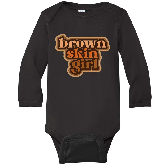 Brown Skin Girl Black Man Melanin Brown Skin Girl Baby Long Sleeve Bodysuit