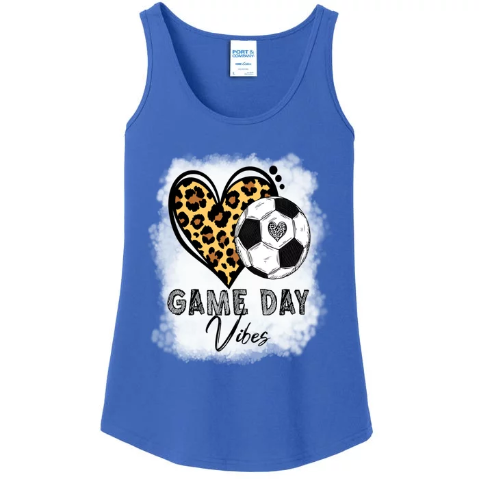 Bleached Soccer Game Day Vibes Soccer Mom Game Day Season Gift Ladies Essential Tank