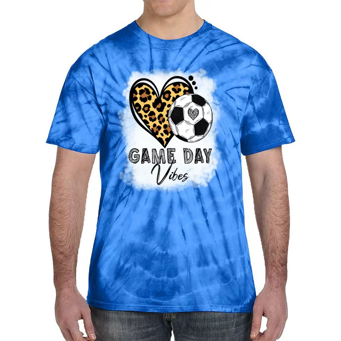 Bleached Soccer Game Day Vibes Soccer Mom Game Day Season Gift Tie-Dye T-Shirt