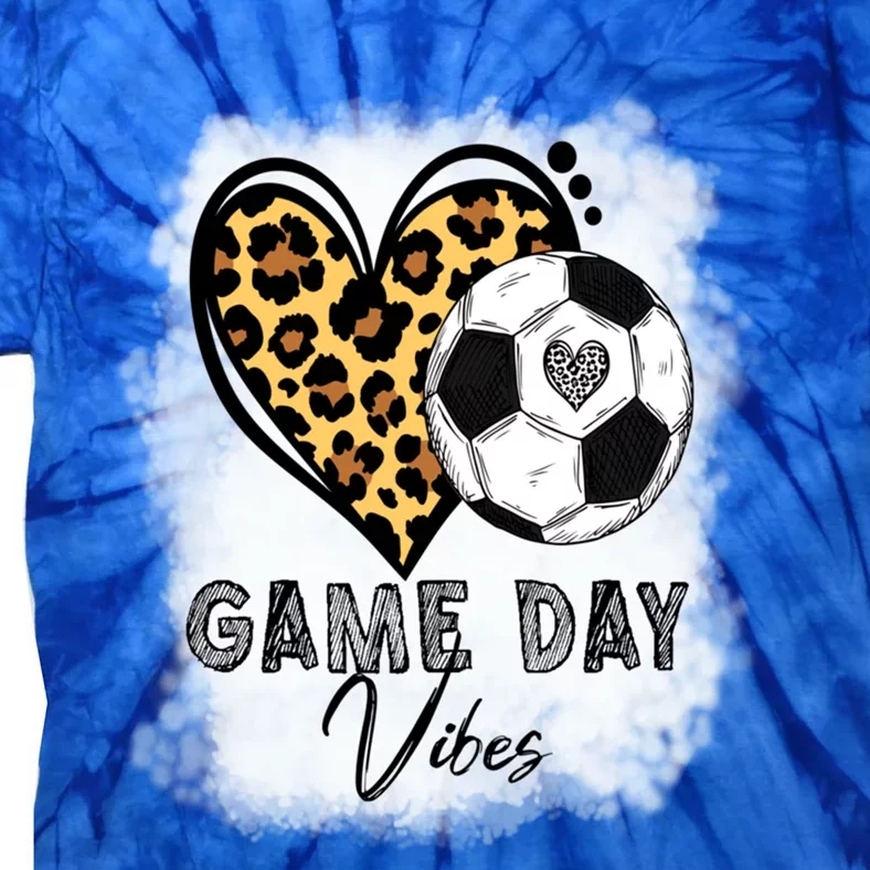 Bleached Soccer Game Day Vibes Soccer Mom Game Day Season Gift Tie-Dye T-Shirt